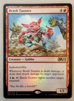1x Brash Taunter Prerelease FOIL Core Set 2021 M21 MTG NM - Image 1