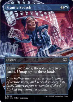 MTG Frantic Search (Borderless) (632) | NM | Commander Masters (CMM) - Image 1
