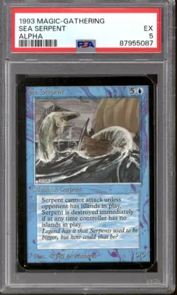 Magic MTG Alpha Sea Serpent PSA 5 LIGHTLY PLAYED LP - Image 1