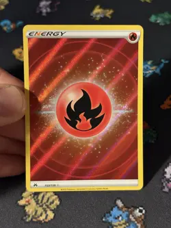 Pokemon Cards Fire Energy 153/159 Holo Rare Crown Zenith - (NM) - Image 2