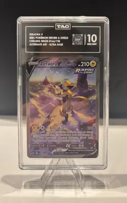 2021 POKEMON CHILLING REIGN ZERAORA V #166/198 TAG 10 - Image 1