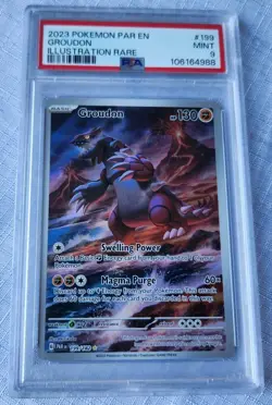 Pokemon Groudon 199/182 Paradox Rift PSA 9 MINT - Image 1