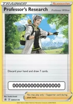 1x Professor's Research - SWSH178 (with code) NM-Mint Pokemon SWSH Black Star Pr - Image 1