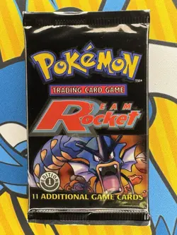 Pokemon TCG WOTC HEAVY First Edition Team Rocket Booster Pack Gyarados Art MINT - Image 2