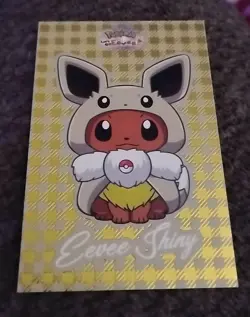 Pokemon Lets Go Eevee Database Set Shiny Eevee Poncho Gold Foil Peru US Seller - Image 1