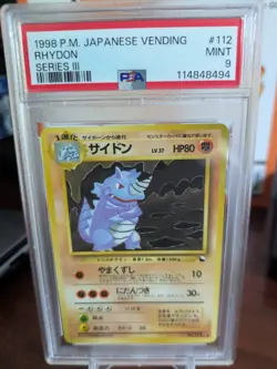 Rhydon Japanese Pokemon Vending Series 3: Green PSA 9 MINT 1998 - Image 1