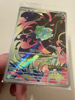 Pokemon Mega Evolution 133/132 Stamped Bulbasaur Box Top Black Star Promo Sealed - Image 1