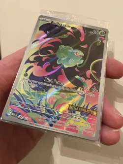 Pokemon Mega Evolution 133/132 Stamped Bulbasaur Box Top Black Star Promo Sealed - Image 3