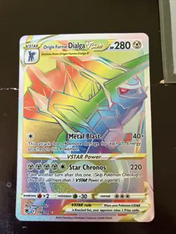 Pokemon TCG Astral Radiance Dialga VSTAR Rainbow Rare 198/189 - Image 1