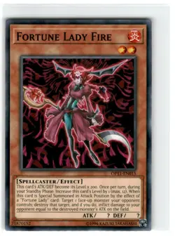 Yu-Gi-Oh! Fortune Lady Fire Common OP11-EN015 Lightly Played Unlimited - Image 1