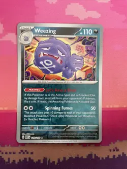 Pokemon Card Weezing Pokemon 151 Reverse Holo Rare 110/165 Near Mint - Image 1