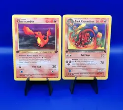 Charmander 50/82 + Charmeleon 32/82 1st Edition Team Rocket Pokemon Card WOTC LP - Image 1