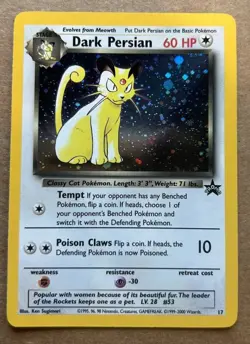 Dark Persian Pokemon Card, Wotc Black Star Promo #17 Holo Rare 2000. NM - Image 1