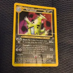 Pokemon TCG Tyranitar Neo Discovery Holo Card 12/75 Unlimited Rare c582 - Image 1