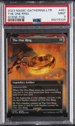 2023 MTG TALES OF MIDDLE-EARTH SCENE-FOIL #451 THE ONE RING PSA 9 - Image 1