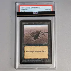 MTG Sinkhole PSA 8 Beta 1993 English Rare Sorcery Black Border Vintage NM - Image 1