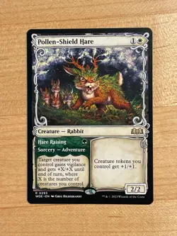 MTG NM Pollen-Shield Hare Showcase [Wilds of Eldraine] - Image 1