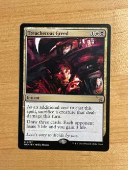 MTG NM Treacherous Greed [Murders at Karlov Manor] - Image 1