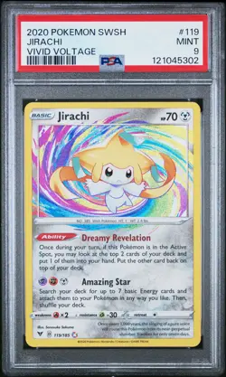 2020 POKEMON SWORD & SHIELD VIVID VOLTAGE #119 JIRACHI PSA 9 - Image 1