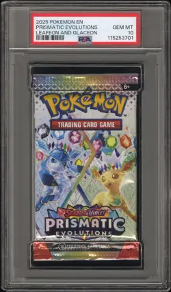 2025 POKEMON INT'L SCARLET & VIOLET PRISMATIC EVOLUTIONS PACK FOIL PSA 10 - Image 1