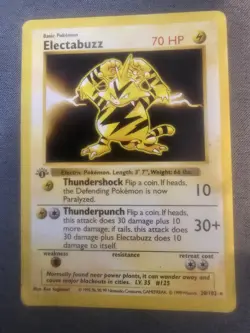 Electabuzz Base Set (Shadowless) #020/102 1st Edition 1999 Pokemon Card TCG - Image 1