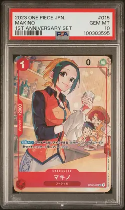 PSA 10 MAKINO OP02-015 1ST ANNIVERSARY SET ONE PIECE Card Game Japanese - Image 1