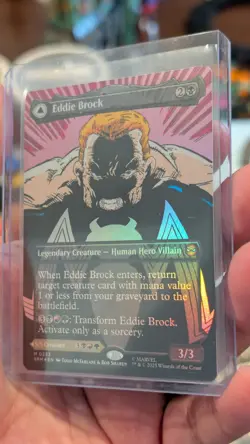 WOTC Marvel's Spider-Man Eddie Brock (0233) (Borderless) (MR) (Foil) NM - Image 3