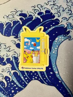 Pokemon Center Sticker 2023 Pikachu & Mew Wakuwaku Online Prize NM - Mint - Image 1