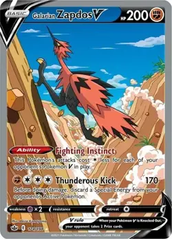 Galarian Zapdos V 174/198 SWSH Chilling Reign Ultra Rare Alt Art Pokemon NM - Image 1