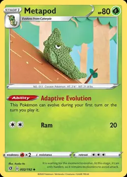 Pokemon Metapod (2/236) Rebel Clash LP REVERSE HOLO - Image 1