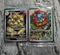 Pokemon Center Stamped Alakazam 009 & Riolu 010 - Promo Sealed Mega Evolutions - Image 1