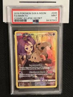 2019 Pokemon Mimikyu Secret FA Sun & Moon Cosmic Eclipse 245/236 PSA 9 - Image 1