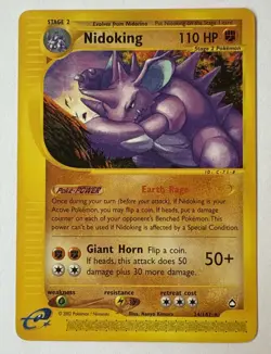 Pokemon Nidoking 24/147 Aquapolis NM 1999 Vintage - Non-Holo - Image 1