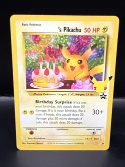 Pokemon TCG Birthday Pikachu Celebrations Classic Collection Promo Card #24 - Image 1