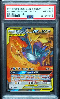 Moltres & Articuno & Zapdos 44/68 PSA 10 Hidden Fates Pokemon Card, New Cert - Image 1