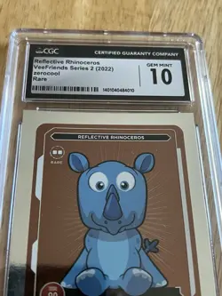 Reflective Rhinoceros Veefriends TCG Card Series 2 RARE 325/500 CGC 10 Gem Mint - Image 2