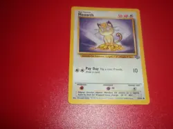 ☆Pokemon Trading Game Card☆Meowth (56/64) Basic Pokemon 50 HP 1998☆ - Image 1