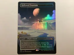 MTG Unfinity HALLOWED FOUNTAIN Borderless Foil NM (BIN) Graded Power - Image 1
