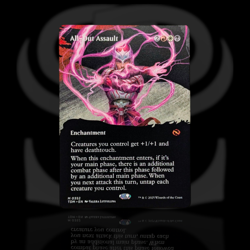 All-Out Assault •Borderless Alt Art• Mythic Enchantment, Tarkir: Dragonstorm MTG - Image 1