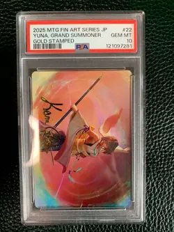 PSA10 Yuna Grand Summoner Signed Art Card MTG Final Fantasy JP Promo - Image 1