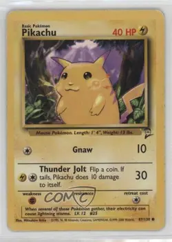 Pikachu Pokemon Base Set 2 #87 2000 - Image 1