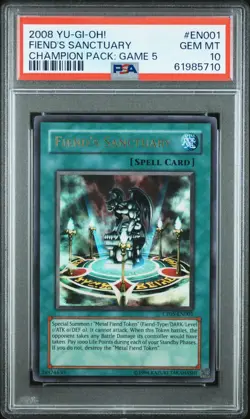 Yugioh PSA 10 Fiend's Sanctuary CP05-EN001 Champion Pack: Game 5 Ultra (POP 1) - Image 1