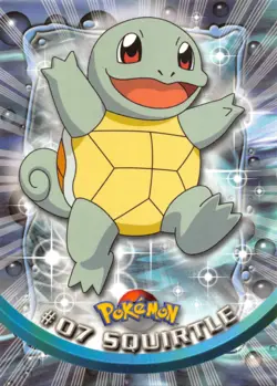 SQUIRTLE #07 - BLUE Logo - Non-Holo - SERIES 1 - TOPPS POKEMON CARD - NM/LP - Image 1