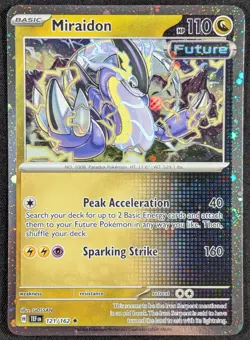 Miraidon 2024 Checklane Exclusive Cosmos Holo Rare Pokemon Card 121/162 (NM) - Image 1