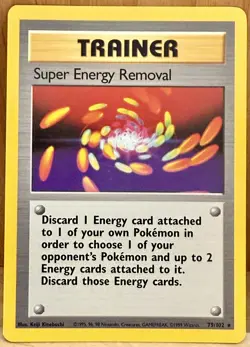 Super Energy Removal 79/102 Pokemon TCG Base Set Unlimited Trainer Card Rare LP - Image 1