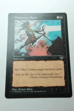 MTG Withering Boon x1- -Mirage-Lightly Played - Image 1