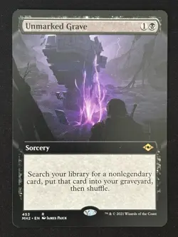 1x MTG Unmarked Grave (Extended Art) - Modern Horizons 2 (MH2) #453 - Magic - Image 1