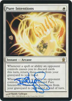 MTG Pure Intentions Saviors of Kamigawa Rare Signed by Randy Gallegos w/ COA NM - Image 1