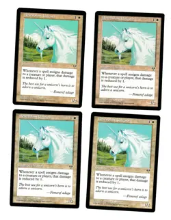 4x Benevolent Unicorn EX Mirage Mtg Magic EDH 4x x4 - Image 1