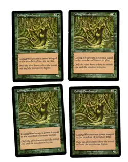 4x Coiling Woodworm Played Nemesis Mtg Magic EDH 4x x4 - Image 1